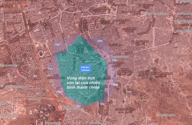 Bản độ chiến sự cuối cùng của thành phố Aleppo