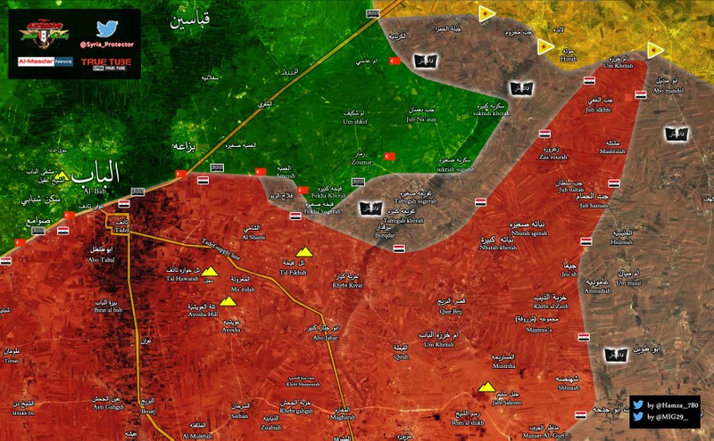 Chiến tuyến khu vực chiến thuật phía đông thành phố Aleppo sáng ngày 27.02.2017