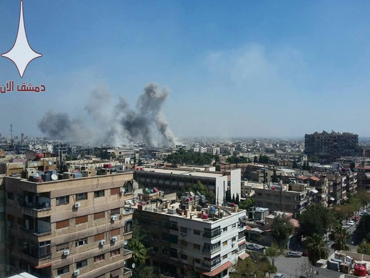 Không quân Syria không kích ở Jobar, Damascus