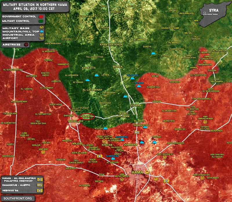 Chiến trường miền bắc Hama tính đến ngày 05.04.2017