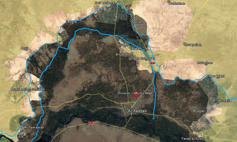 Bản đồ chiến sự chiến trường Raqqa
