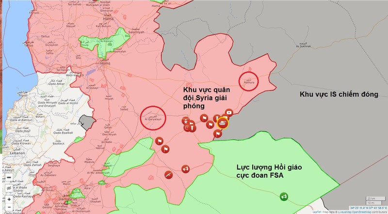 Toàn cảnh cuộc tấn công của quân đội Syria trên chiến trường Palmyra tính đến ngày 26.05.2017