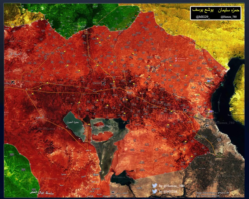 Khu vực 11 làng phía đông nam Aleppo, dọc hồ muối Jabbul vừa được quân đội Syria giải phóng