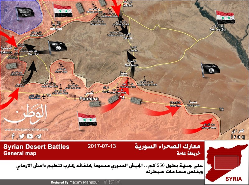 Các hướng tấn công của quân đội Syria trong cuộc chiến chống khủng bố