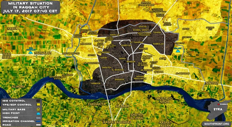 Tình hình chiến sự thành phố Raqqa tính đến ngày 17.07.2017