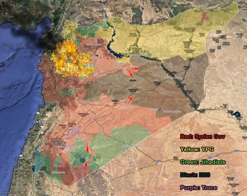 Các mũi nhọn tấn công của lực lượng Tiger và các đơn vị khác thuộc quân đội Syria