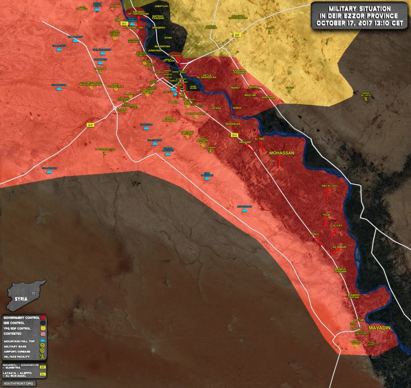 Quân đội Syria tiến công giải phóng các khu dân cư trên địa phận tỉnh Deir Ezzor - ảnh South Front