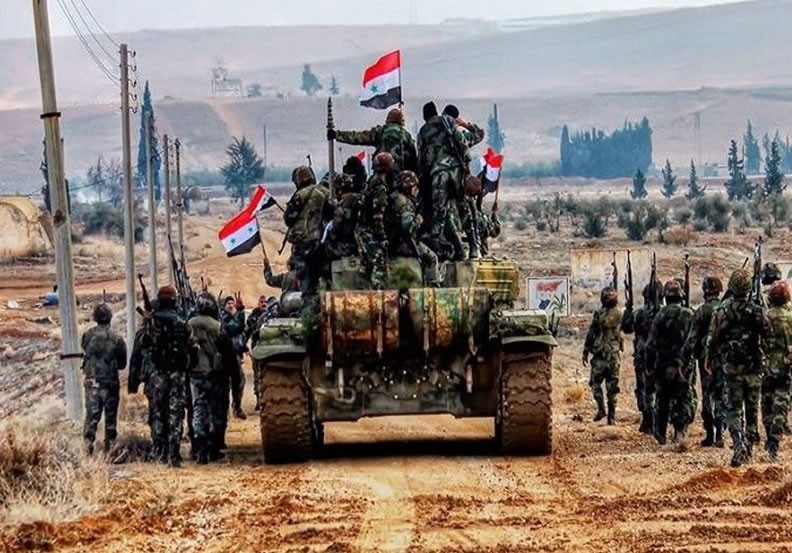 Binh sĩ quân đội Syria tiến vào thành phố Mayadeen - Deir Ezzor - ảnh minh họa Muraselon