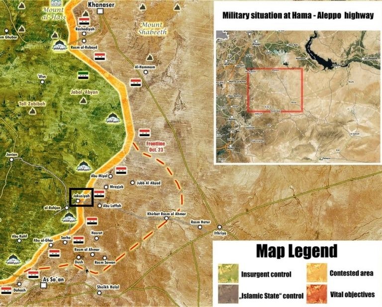 Tình huống chiến trường tây nam Aleppo - quân đội Syria giao chiến với tổ chức khủng bố HTS - ảnh South Front