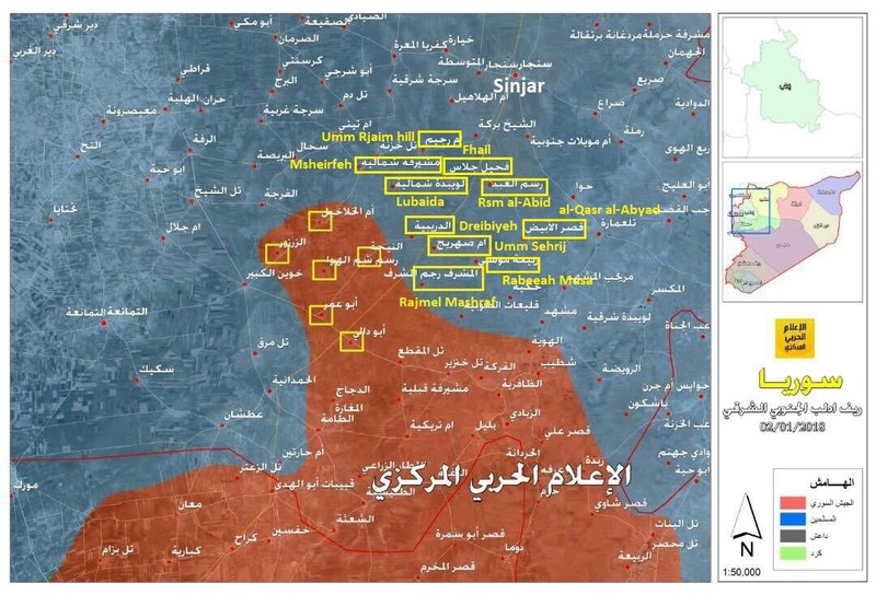 Những khu dân cư quân đội Syria tiến chiếm trong ngày 04.01.2017, ảnh truyền thông Hezbollah