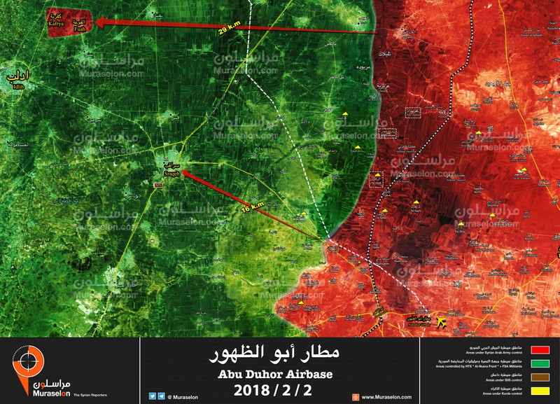 Tình hình chiến sự khu vực tỉnh Idlib - Aleppo. Bản đồ trang Muraselon