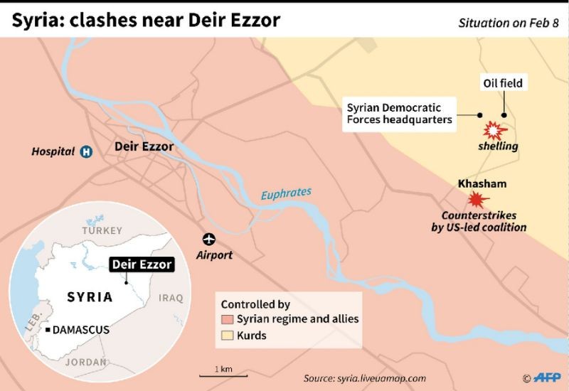 Vụ không kích của không quân liên minh do Mỹ dẫn đầu đánh vào chiến tuyến quân đội Syria - ảnh AFP