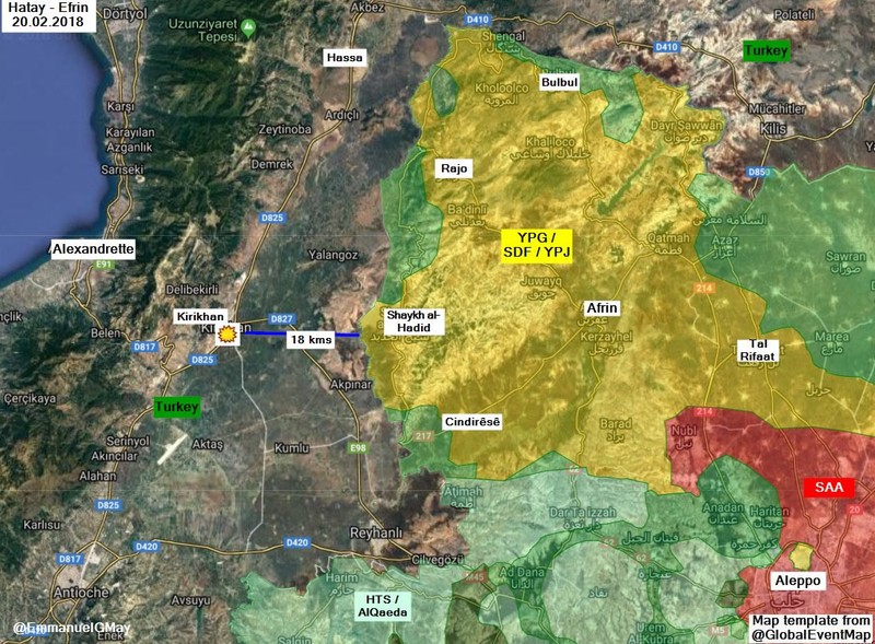 Tình hình chiến sự Afrin ngày 20.02.2018 theo South Front - ảnh minh họa South Front