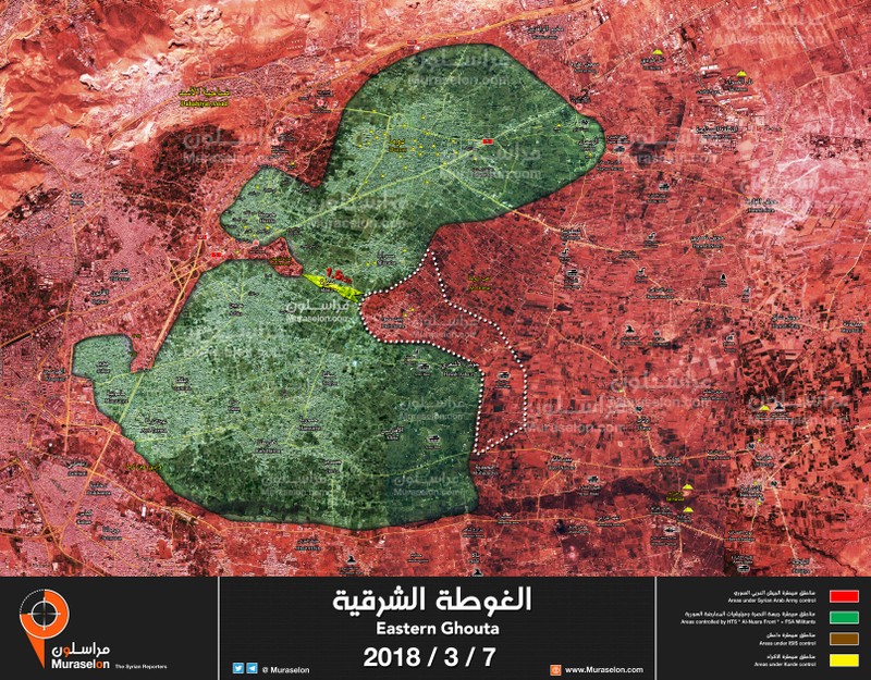 Quân đội Syria giải phóng thị trấn Beit Sawa, cách căn cứ thiết giáp 1,5 km. bản đồ Muraselon