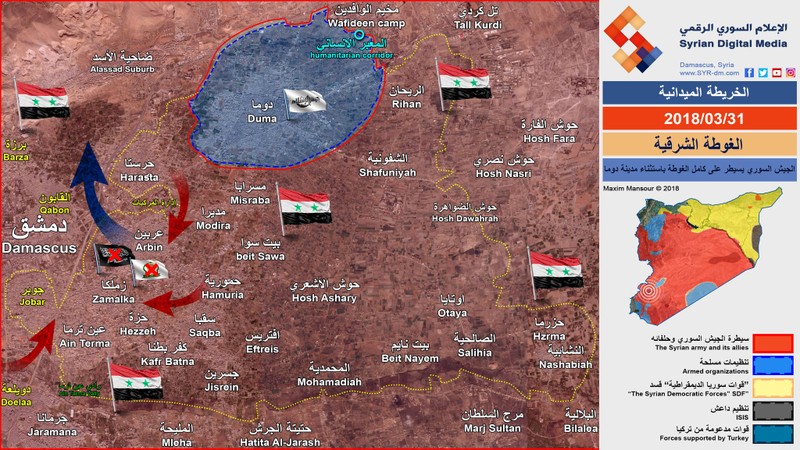 Tình hình chiến sự Đông Ghouta ngày 31,93,2918 - ảnh Hẽbollah