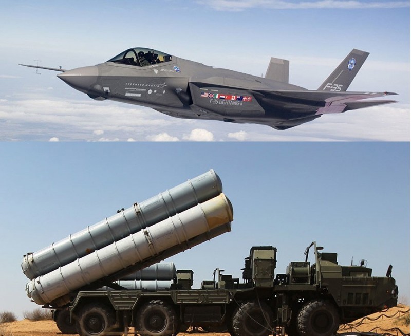 F35 và S-300, ảnh minh họa của DEBKAfile