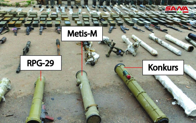 Một số vũ khí quân đội Syria thu giữ được ở Daraa. Ảnh minh họa South Front