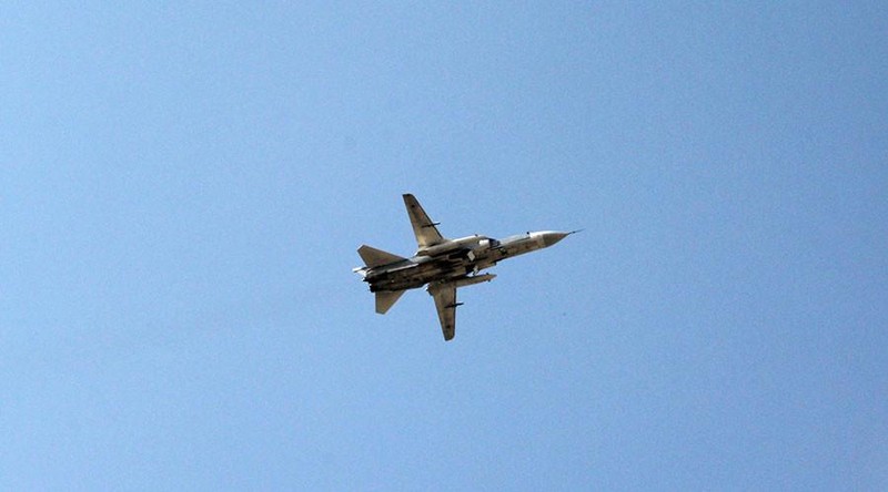 Máy bay chiến đấu Nga trên không phận tỉnh Idlib, Syria.