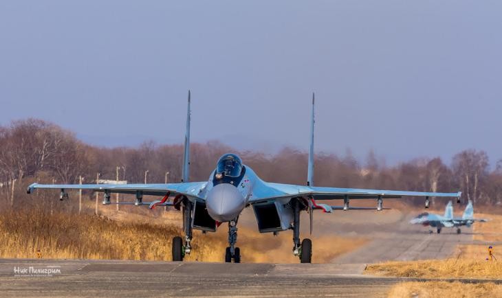 Máy bay chiến đấu Su-35 Nga. Ảnh: Sina Trung Quốc.