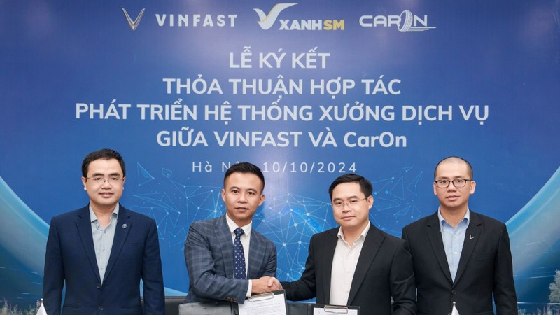 Vinfast hợp tác với CarOn mở chuỗi xưởng dịch vụ xe điện trên toàn quốc 