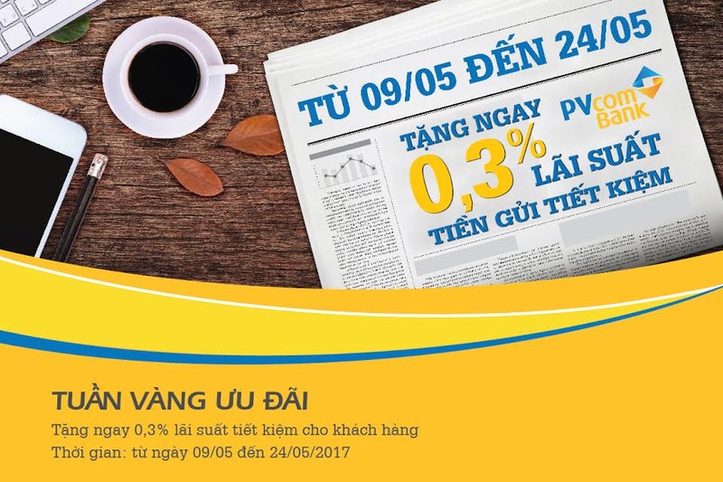 PVcomBank tặng 0,3% lãi suất tiết kiệm cho khách hàng