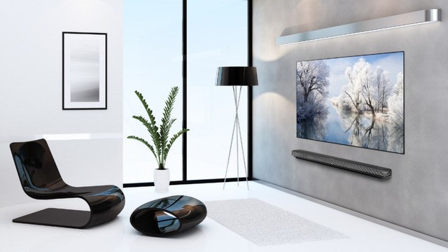 TV OLED siêu mỏng dán tường của LG.
