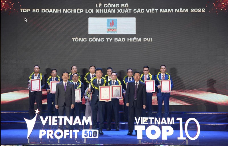 Bảo hiểm PVI - doanh nghiệp bảo hiểm phi nhân thọ duy nhất 2 năm liên tiếp được vinh danh trong Bảng xếp hạng Top 50 doanh nghiệp lợi nhuận tốt nhất Việt Nam