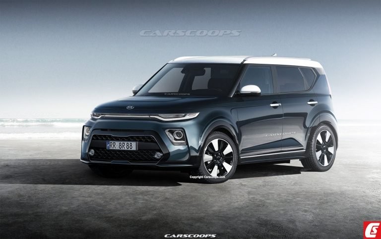 Hình ảnh dựng của Kia Soul 2020 dựa trên những gì mà các phóng viên đã chụp được khi mẫu xe này chạy thử trên đường.  (Nguồn Carscoops)