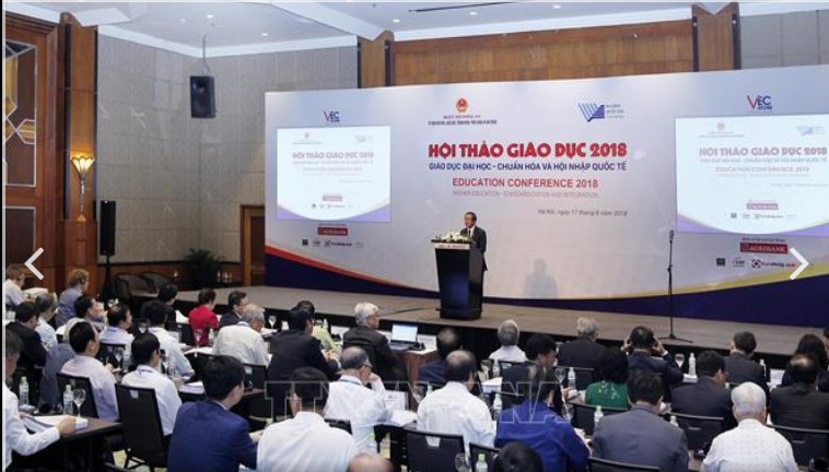 Toàn cảnh hội thảo "Giáo dục Đại học - Chuẩn hóa và Hội nhập Quốc tế". Ảnh: TTXVN.