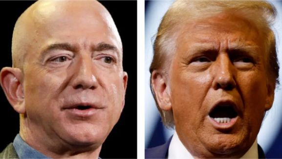 Jeff Bezos và Donald Trump. Ảnh: Business Insider 