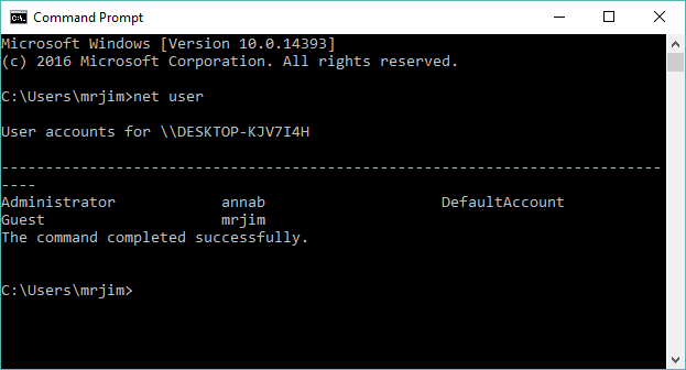 Thủ thuật dùng Windows khi quên mật khẩu ảnh 3 Gõ net user vào cửa sổ Command Prompt - Ảnh bởi Jimm Carton/TechAdvidsor