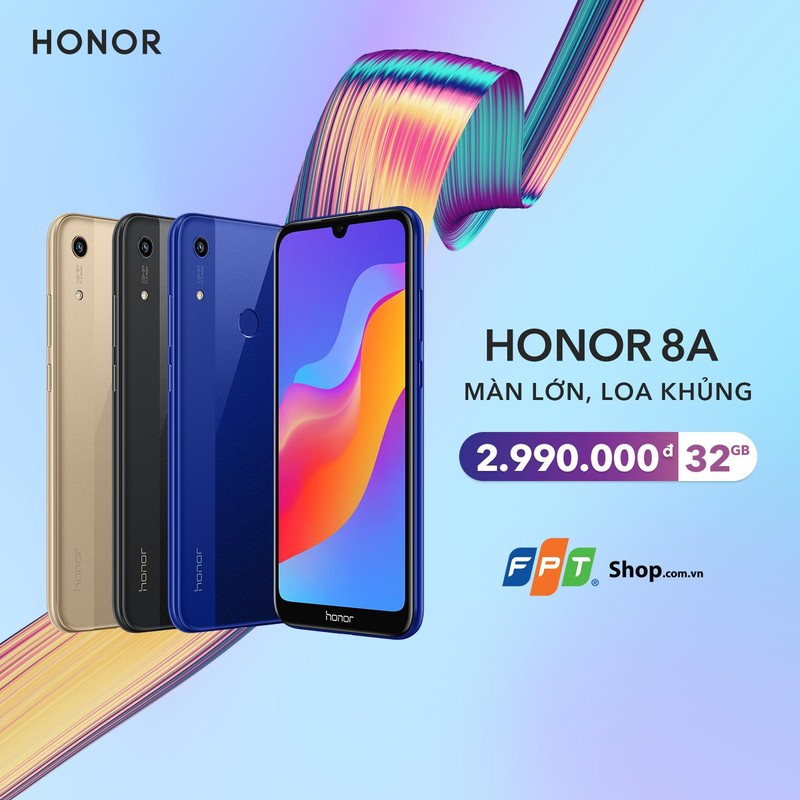 điện thoại thông minh Honor 8A vừa giới thiệu phân khúc phổ thông 