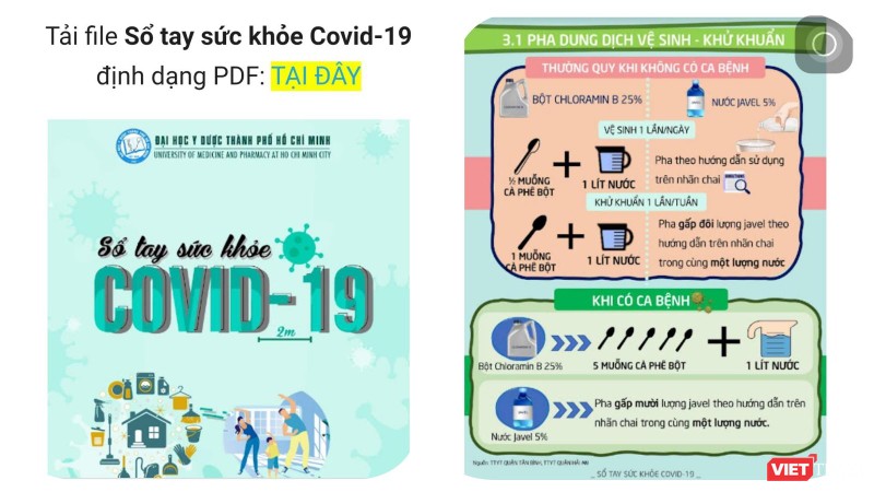 Sổ tay sức khỏe COVID-19 do nhóm biên soạn Giảng viên khoa YTCC - Đại học Y Dược TP.HCM thực hiện 