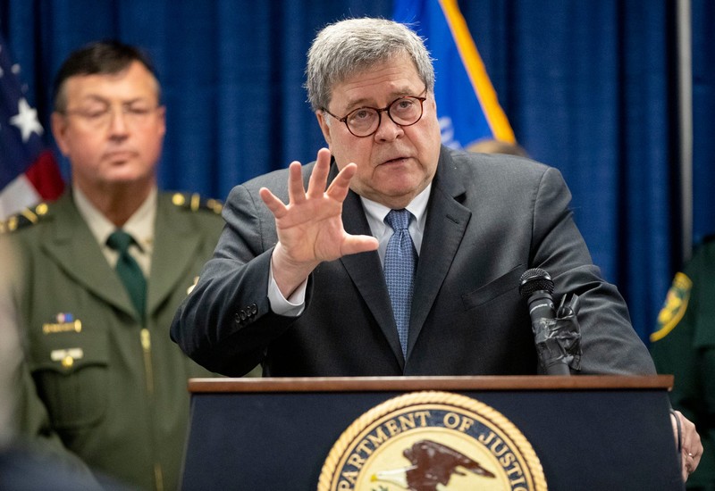 Tổng chưởng lý Mỹ Bill Barr cảnh báo về mối đe dọa từ các tập đoàn công nghệ lớn của Trung Quốc (Ảnh: Getty)