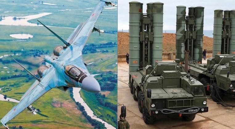 Nga điều chiến đấu cơ Su-35 và hệ thống phòng không S-400 tứi Belarus (Ảnh: Military Watch)