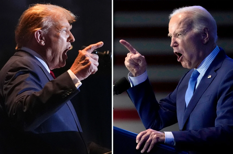 Hai ứng viên Donald Trump và Joe Biden có màn tranh luận nảy lửa tối 27/6 (Ảnh: Axios)