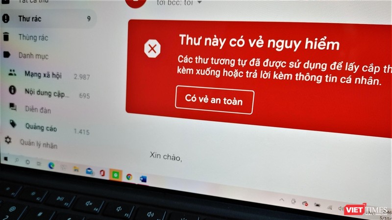 Cảnh báo thủ đoạn gửi email đe dọa, đòi tiền chuộc.