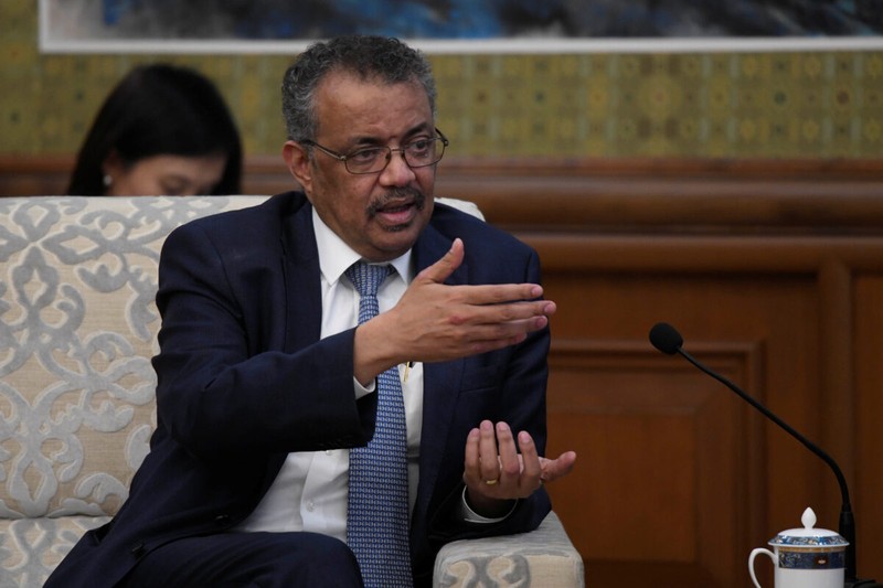 Ông Tedros Adhanom, Tổng giám đốc Tổ chức Y tế Thế giới, phát biểu trong cuộc gặp với Ngoại trưởng Trung Quốc Wang Yi tại Nhà khách bang Diaoyutai ở Bắc Kinh, Trung Quốc, vào ngày 28 tháng 1 năm 2020. (Naohiko Hatta /Reuters).