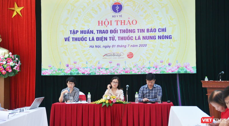 Hội thảo tập huấn, trao đổi thông tin báo chí về thuốc lá điện tử, thuốc lá nung nóng (Ảnh: Minh Thúy) 