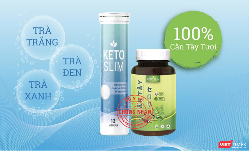 Sản phẩm thực phẩm bảo vệ sức khỏe Ketoslim (Ảnh: Minh Thúy - nguồn: www.ketoslim.com)