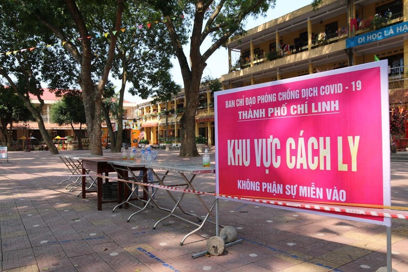 Khu vực cách ly COVID-19 ở TP. Chí Linh, Hải Dương (Ảnh - BYT) 