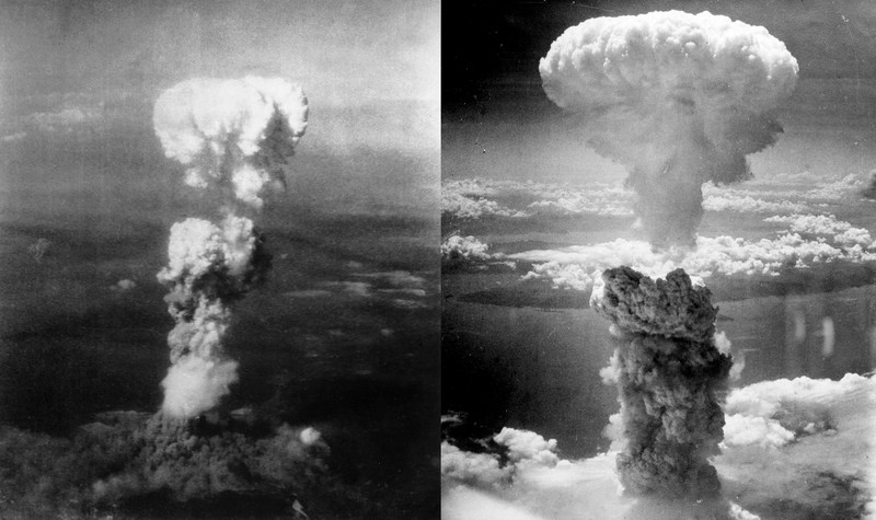 Hình ảnh vụ nổ bom nguyên tử ở hai thành phố Hiroshima và Nagasaki.