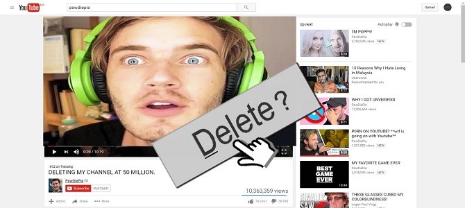 Kênh YouTube hơn 50 triệu người theo dõi của game thủ PewDiePie sẽ bị xóa? 