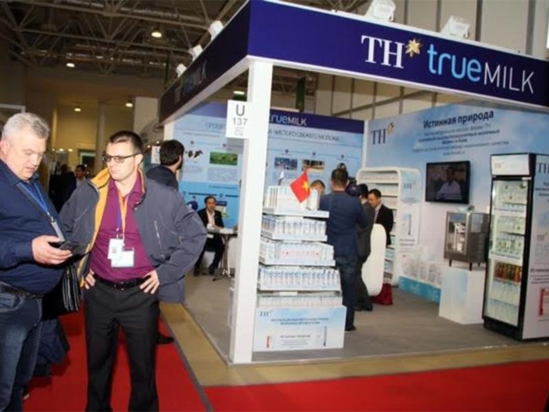 Gian hàng của TH true MILK tại Triển lãm Thực phẩm Quốc tế Moscow 2015