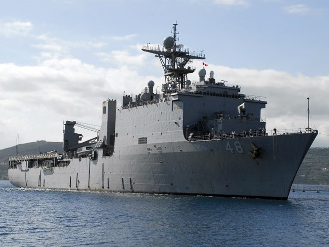 Tàu đổ bộ USS Ashland của Mỹ đã tuần tra tại Biển Đông ngày 26.2 - Ảnh: Hải quân Mỹ