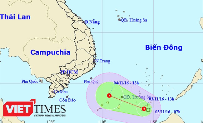 Áp thấp nhiệt đới xuất hiện trên Biển Đông