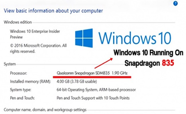 ​Microsoft đang thúc đẩy việc đưa hệ điều hành Windows 10 bản đầy đủ lên các máy tính dùng bộ xử lý ARM 64-bit của Qualcomm