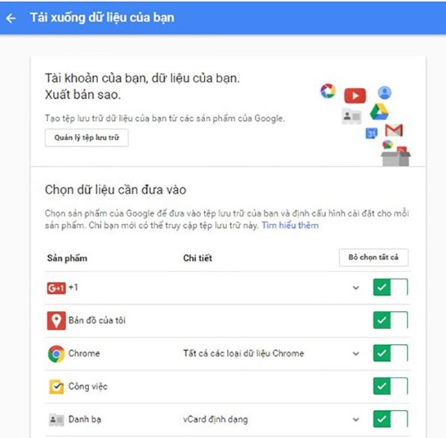 Việc tải tất cả dữ liệu quan trọng trên tài khoản Google về máy tính sẽ giúp bạn hạn chế tối đa việc bị mất dữ liệu trong tương lai.