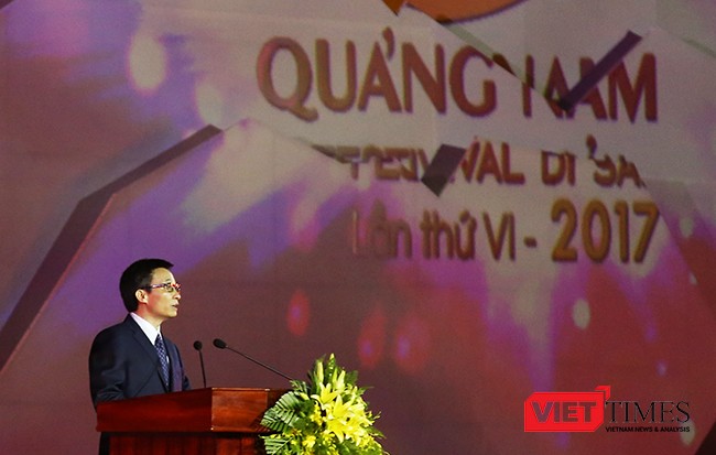 Phó Thủ tướng Vũ Đức Đam phát biểu khai mạc sự kiện “Festival Di sản Quảng Nam” lần thứ VI năm 2017