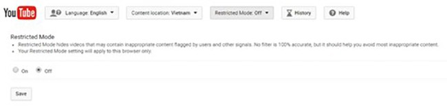 YouTube cũng cho phép người dùng chặn những nội dung không phù hợp với trẻ nhỏ.